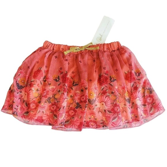 Peek 18 Months Chiffon Tulle Skirt NWT Pink Red - Picture 1 of 2